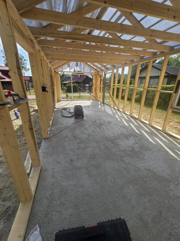 Płyta fundamentowa pod domek szkieletowy